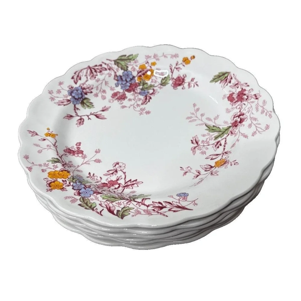 Lot 6 Ridgway English Garden Ironstone Dinner Plates Discontinued Rare‎ English